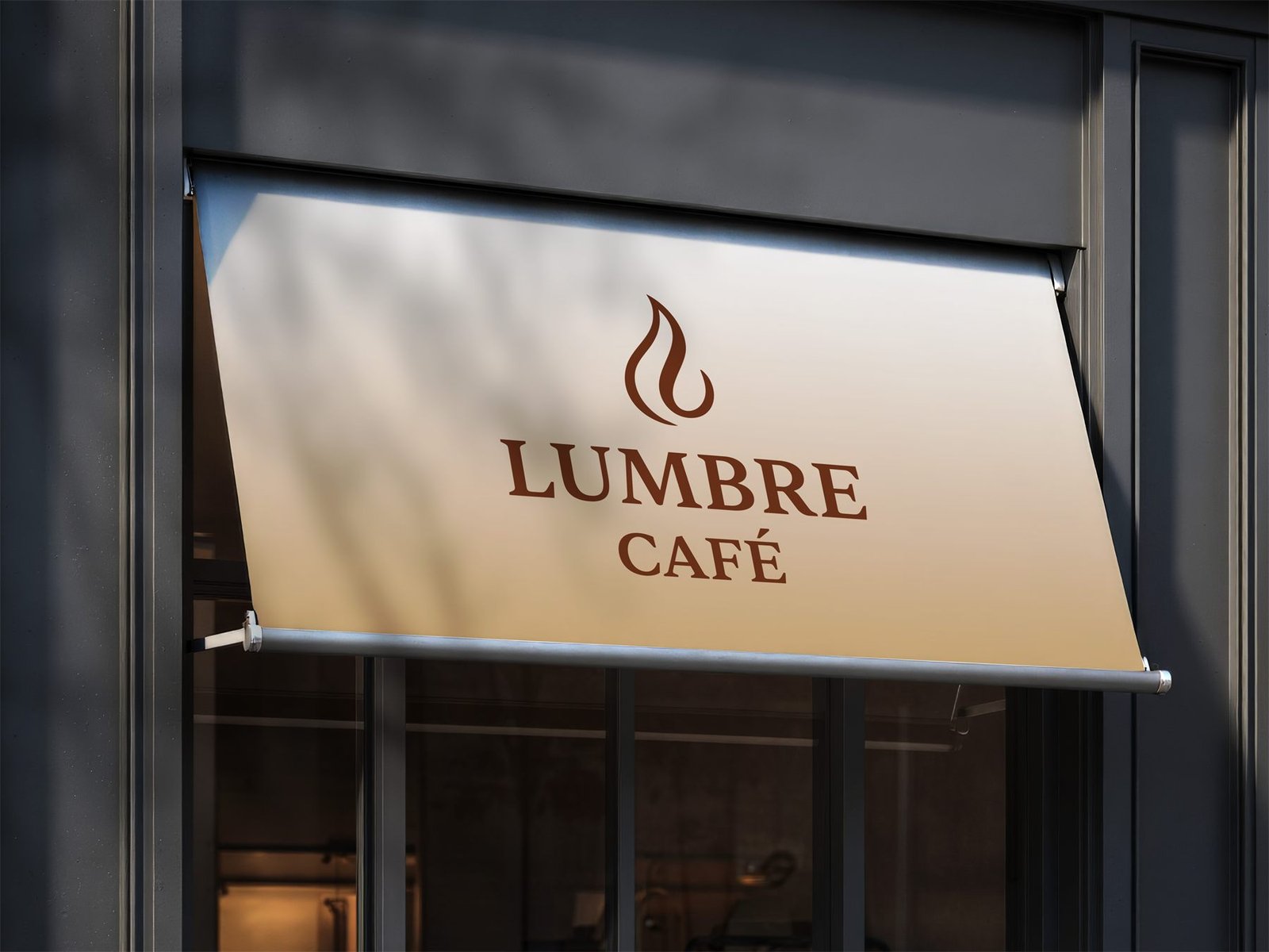 Toldo de la fachada de Lumbre Café